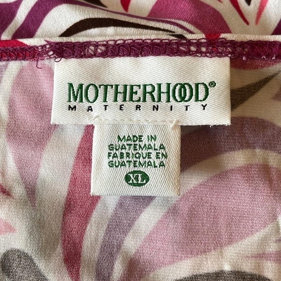 MOTHERHOOD Pink White Maternity V Neck Midi Dress Size XL - Picture 9 of 9
